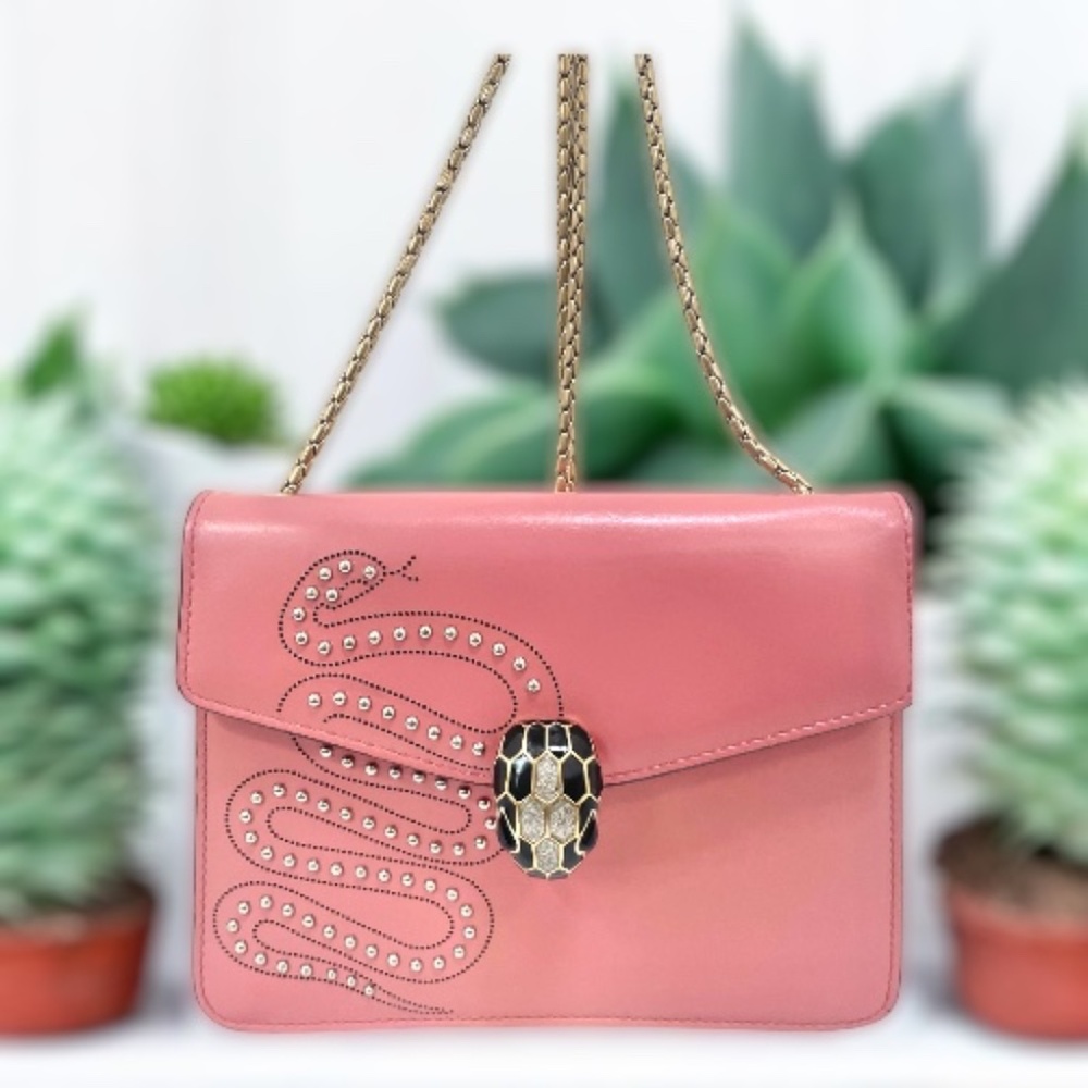 BVLGARI Nappa Embellished Serpenti Forever Crossbody